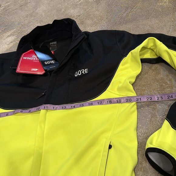 GORE Wear C5 WINDSTOPPER THERMO Trail Jacket SZ L BLK/Neon Yellow new with tags - Picture 5 of 9